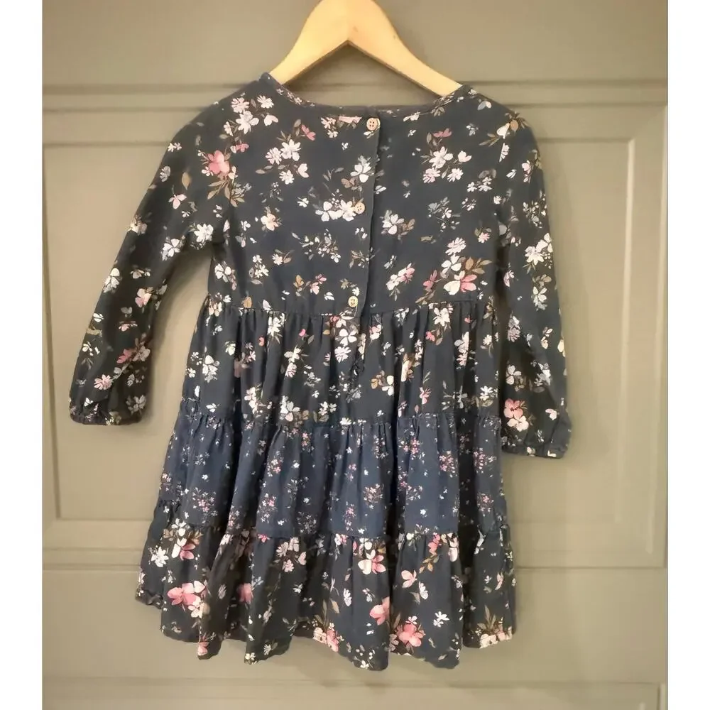 Lot of 3 Girls Dresses 2t 3t Chambray Gingham Floral
